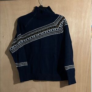 Cabi Navy Blue Patterned Women's Sweater